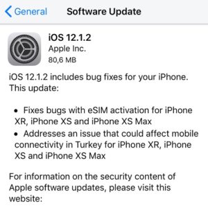 iOS 12.1.2 Software Update