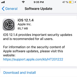 ios 12.1.4 software update