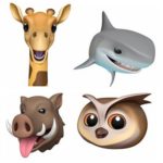 giraffe, shark, boar and owl ios 12.2 new animoji