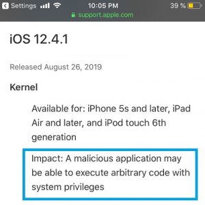 iOS 12.4.1 Security Update