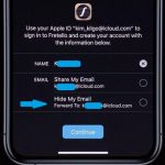 sign in with apple hide my email option