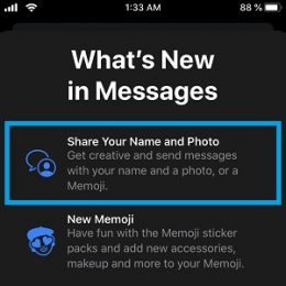 iOS 13 Messages Share your Name and Photo feature.