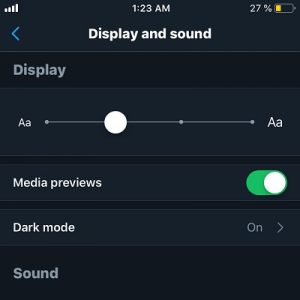 twitter dark mode iOS 13