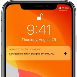Optimized Battery Charging lock screen notification