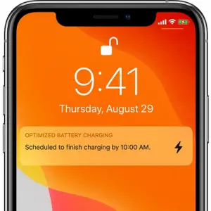Optimized Battery Charging lock screen notification