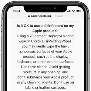 Apple confirms iPhone can be wipe-cleaned with medical alcohol