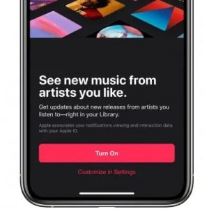 Apple Music new in-app notifications splash screen