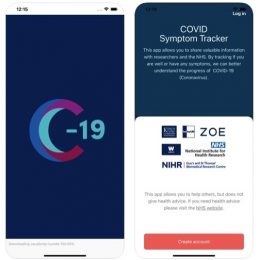 COVID Symptom tracker app for self-reporting health status