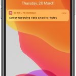 screen recording saved to photos lock screen notification
