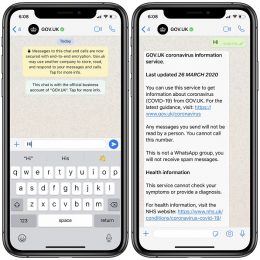 The British WhatsApp official coronavirus information channel