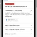 Google Search providing directions for Coronavirus testing centers