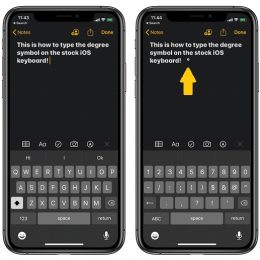 How to type the degree symbol on iPhone