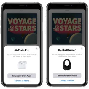 How to share audio from iPhone to friend's AirPods or headphones