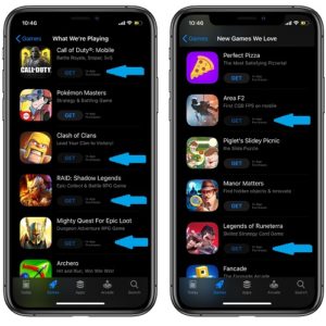 App Store apps with grayed out GET download icons