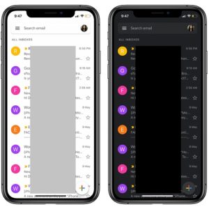 Gmail for iOS with Light and Dark Mode