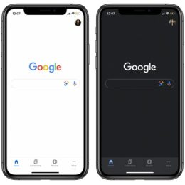 Google search app for iOS Light vs Dark Mode