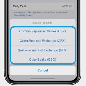 How to export Apple Card transaction data from iPhone