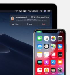 Performing an iPhone cellular call from a nearby Mac