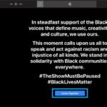 Apple Music solidarity message for black community during Blackout Tuesday