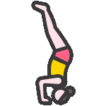 Standig on head yoga pose sticker