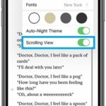 how to enable Books app scrolling view