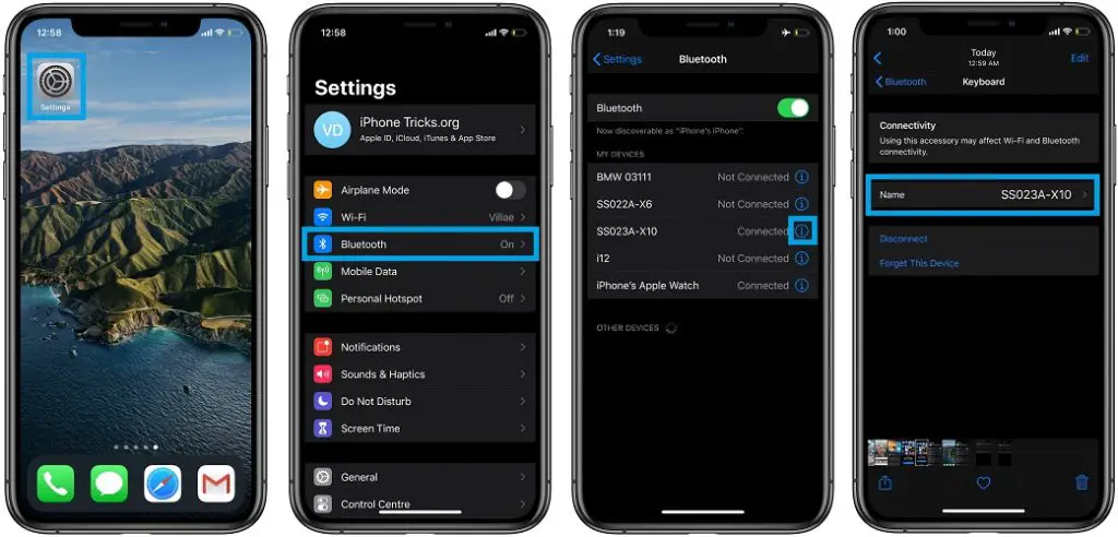 How To Change The Name Of Bluetooth Devices In Ios 14