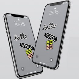 iPhone 11 displaying WWDC 2020 Wallpaper