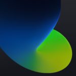 ios 14 dark blue and green wallpaper