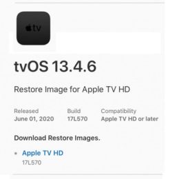 tvOS 13.4.6 Software Update screen