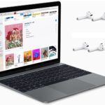 two pairs of AirPods connected to a Mac