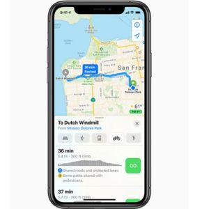 Apple Maps Cycling Directions on iPhone