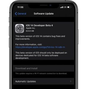 iOS 14 Developer Beta 4 software update