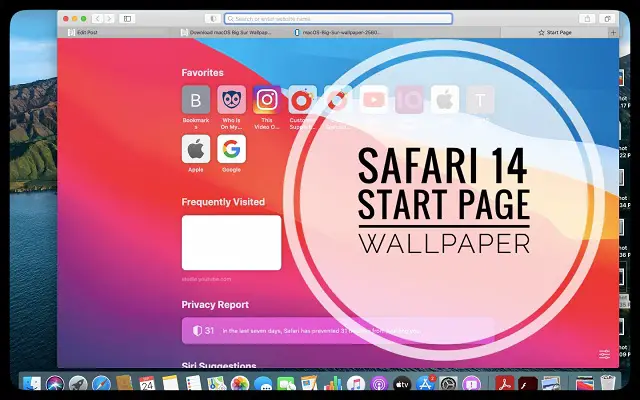 Customized Safari 14 Start Page Wallpaper