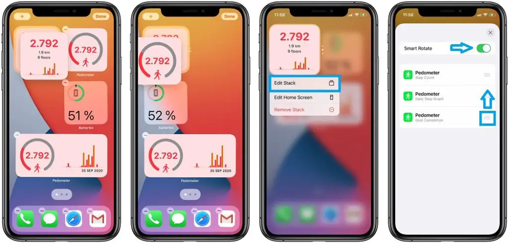 how to create and edit pedometer smart stack