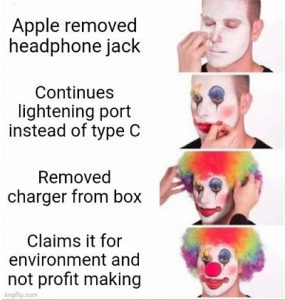 Apple controversial iPhone updates timeline meme