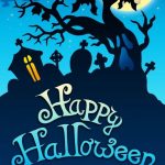 happy halloween wallpaper blue