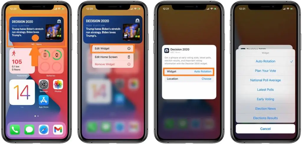 how to add latest polls widget to home screen