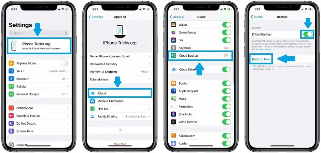 how to backup iPhone with iCloud