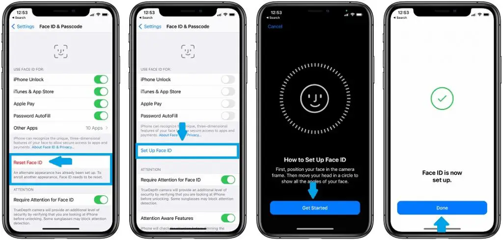 how to reset Face ID