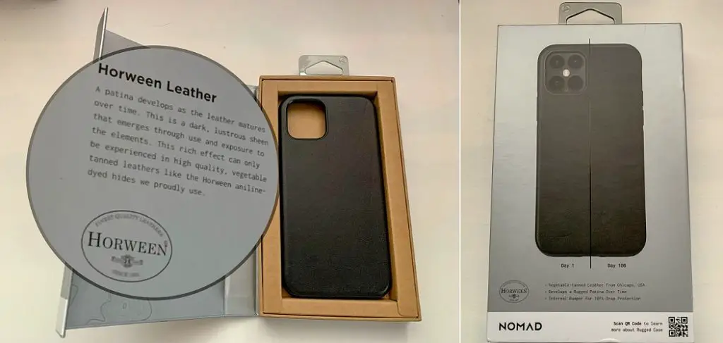 iPhone 12 leather case packaging by Nomad