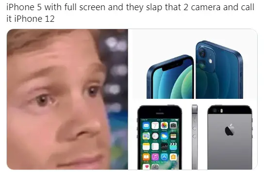 iphone 12 copying iphone 5 design meme