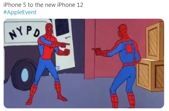 iphone 5 vs iphone 14 spyderman meme