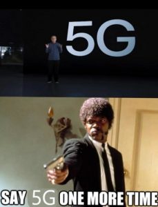 meme mocking Apple for 5G breakthrough