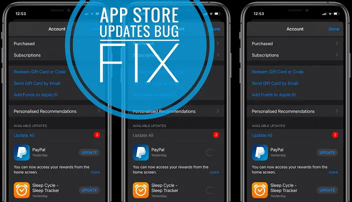 App Store updates not working