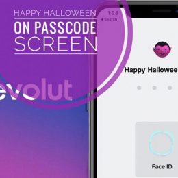 Revolut Happy Halloween greeting on Passcode Screen