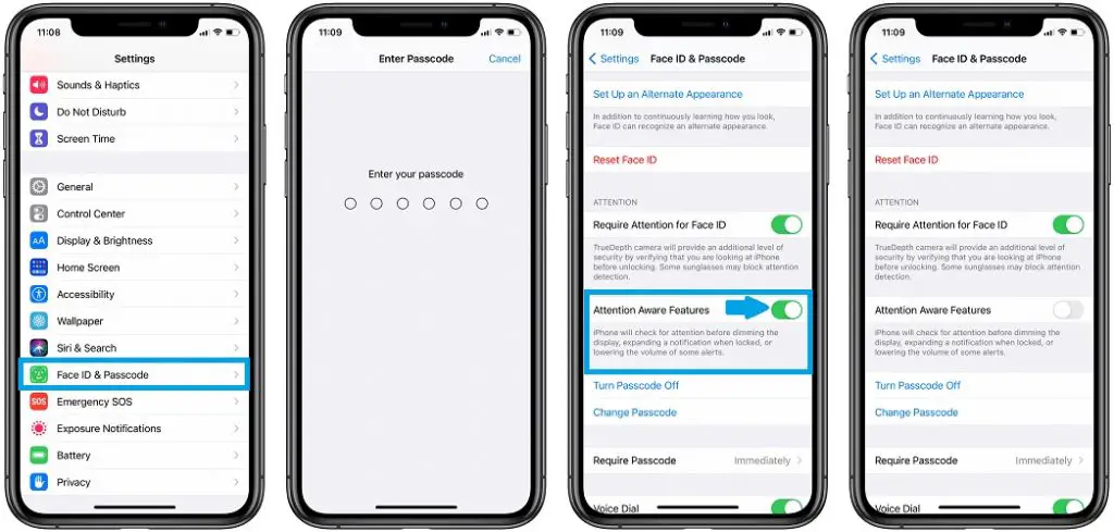 how to disable attention aware features