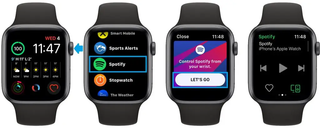 how to use Spotify on Apple Watch