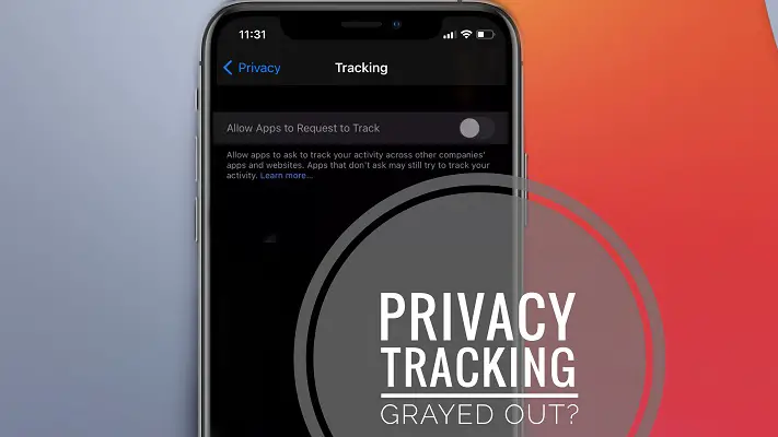 Allow Apps to Request to Track greyed out
