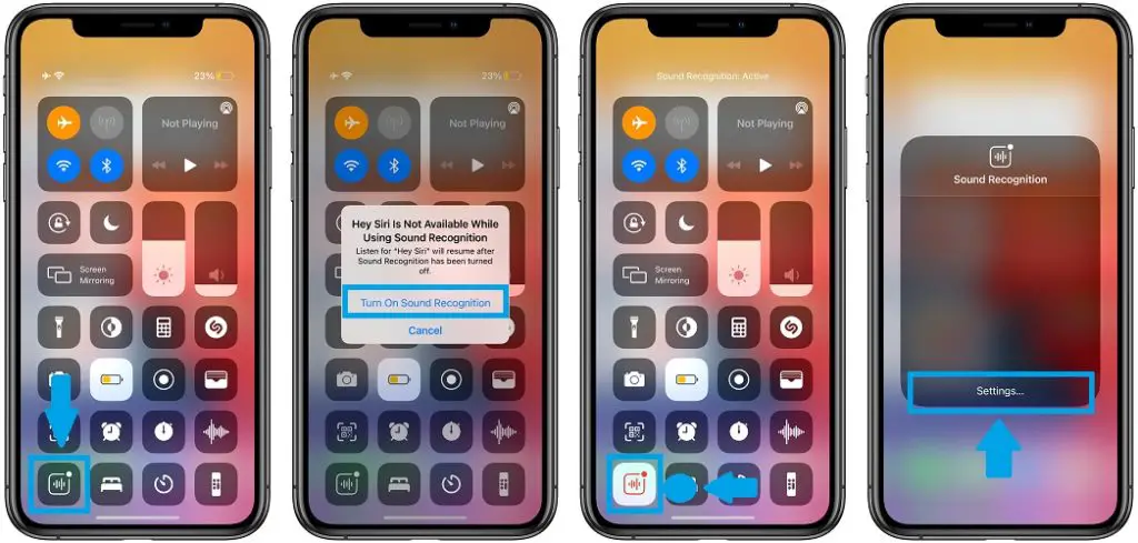 Control Center workaround for sound recognition crash