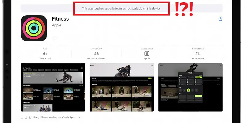 Fitness + not working on iPad